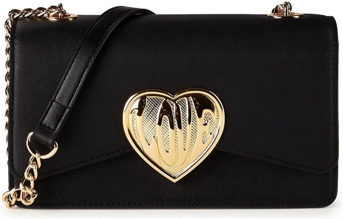 Love Moschino Victory Heart Schoudertas Leder 21.5 cm - Dames - black