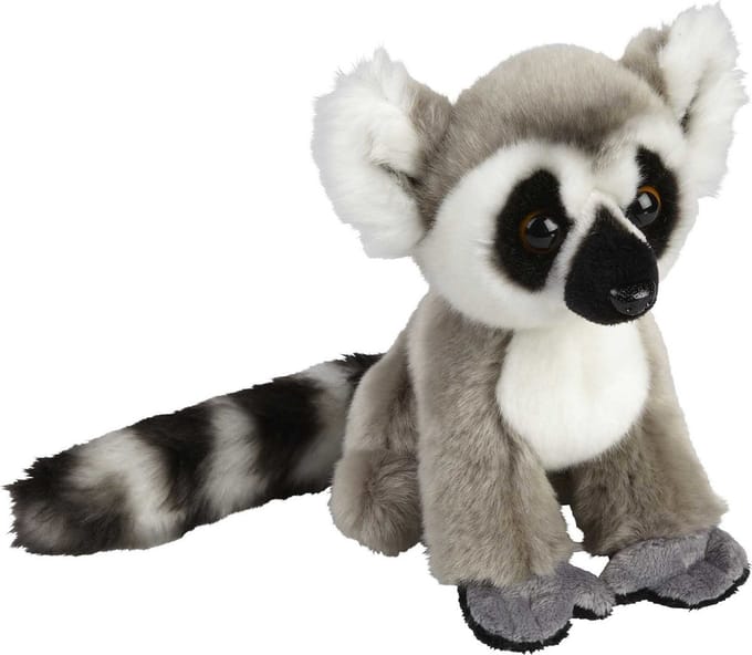 Ravensden Pluche knuffel dier - Ringstaart Maki aap - 18 cm - bosdiertjes knuffel