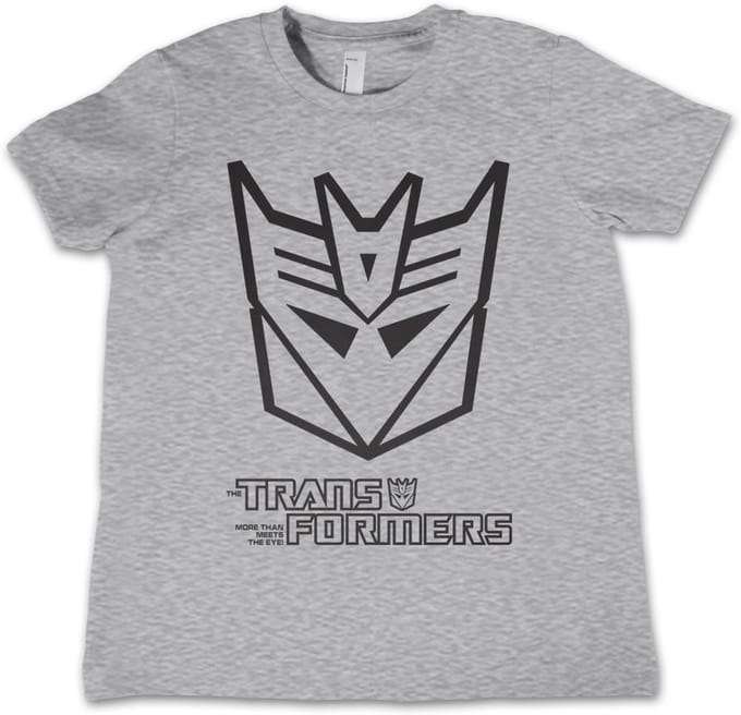 Transformers Decepticon Monotone Kids T-shirt Heathergrey