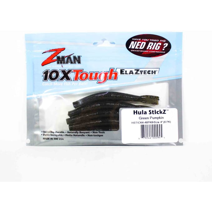 Zman Soft Lure Hula Stickz 4 Inch 6/Pack Groene Pompoen (0945)