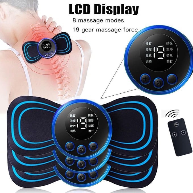 1/8 Modes 19 Vitesses Masseur Cervical Électrique Outil de Soulagement de la Douleur pour Épaule Dos Jambe Corps Mini Coussin de Massage black