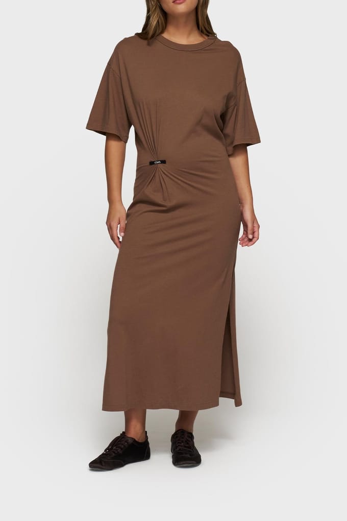 10DAYS Tee Dress Gathering Truffle Größe: M | Maxikleider Outlet | Damen