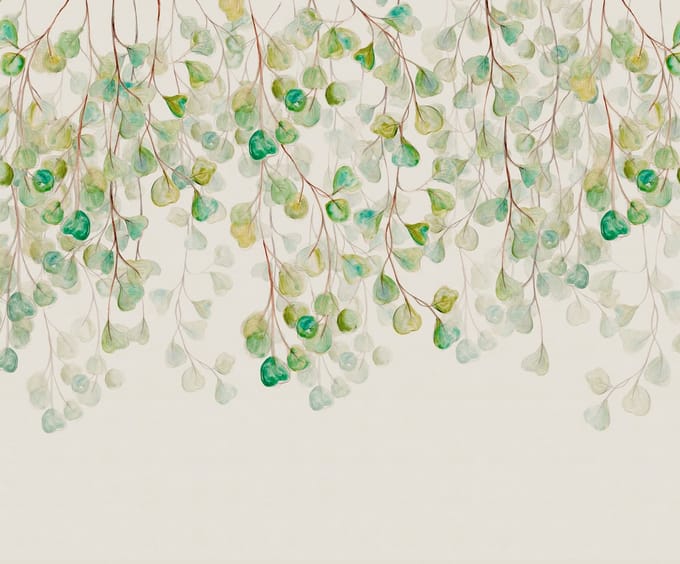 Fotobehang - Douche de Feuilles 300x250cm - Vliesbehang