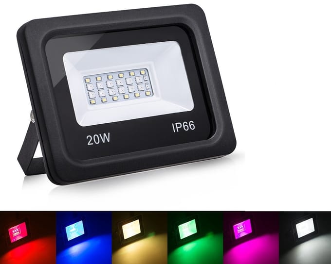 LED Bouwlamp / Schijnwerper RGB Gekleurde Verlichting - 20 Watt - Ultra Dun