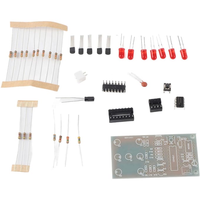 4,5~5V elektronische dobbelsteenset DIY LED-dobbelsteenset voor leuke elektronische productieset white