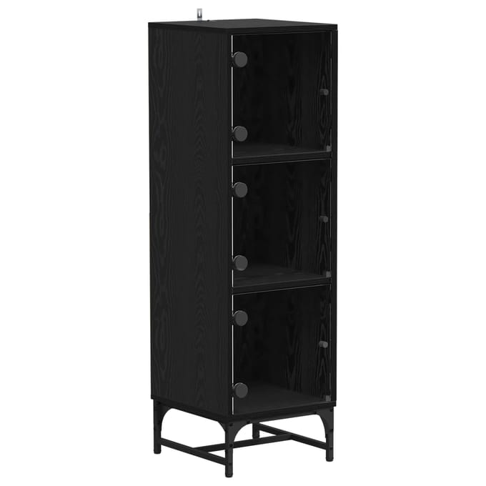 vidaXL - Dressoir - Zwart - Eiken - 35 - x - 37 - x - 117 - cm