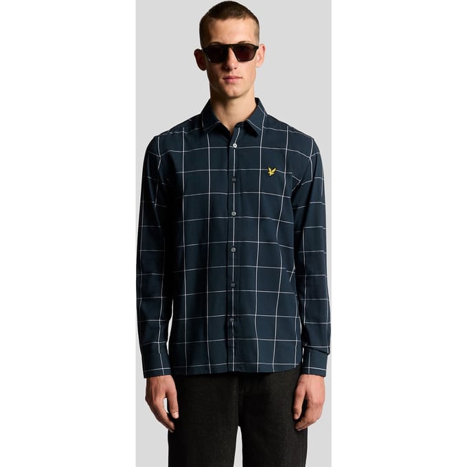 Lyle & Scott Window Pane Check Shirt Dark Navy/white Taglia: M | Camicie Business Outlet | Uomo | Blu
