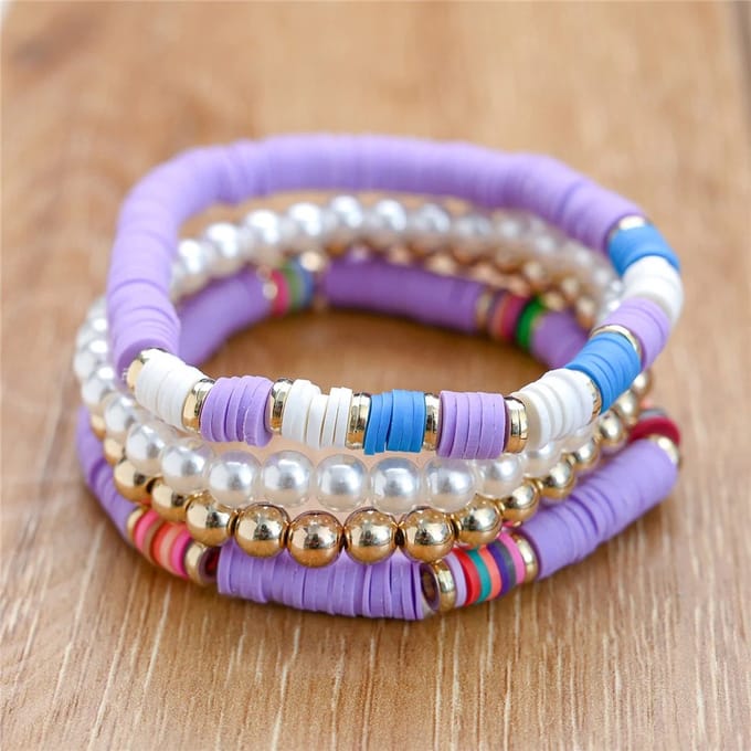 Sorprese armband - Boho 2024 - armband dames - 4 snoeren - cadeau - Model F