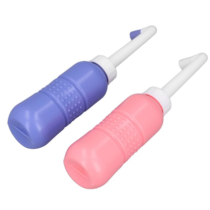 2 Stuks Draagbaar Handheld Bidet 450ML Sterk Elastisch Lichtgewicht Grote Volume Waterfles Sproeier pink