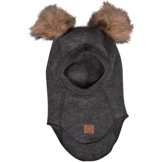 Volledige wollen babymuts met pompon Mikk-Line