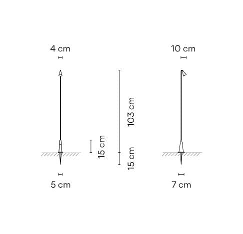 Vibia - Brisa Outdoor Vloerlamp - bruin - met grondpen