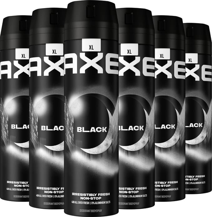 AXE - Deodorant Bodyspray - Black XL - 6 x 200 ml - Voordeelverpakking