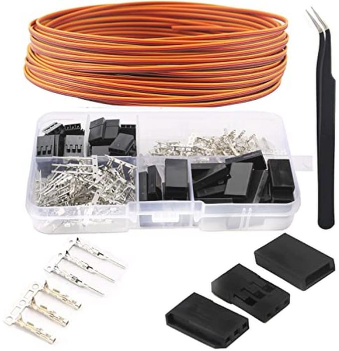 30 sets 3-pins JR servostekkers - Dupont stekkerkit met 5 m servokabel