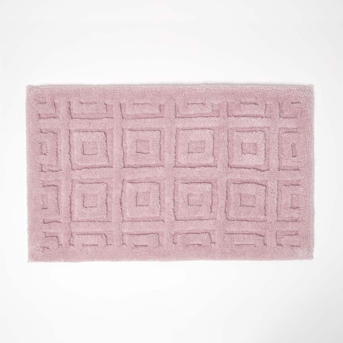 Homescapes badmat roze, 50 x 80 cm - badmat met geometrisch patroon