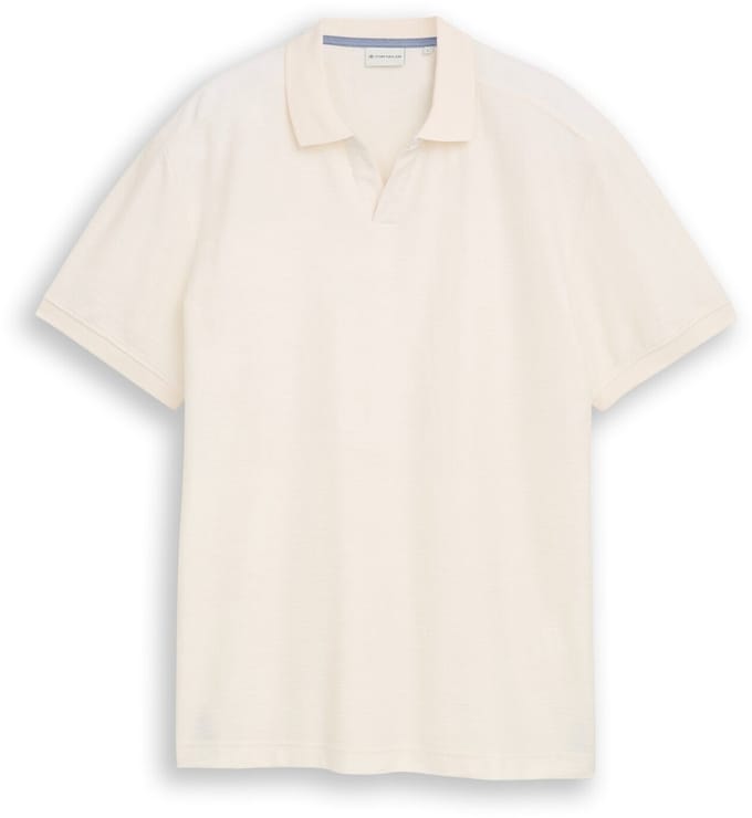 Tom Tailor - Poloshirt met ottoman-structuur - Maat XXL - Gardenia White