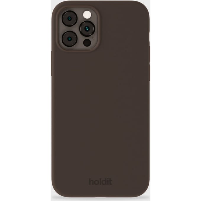 Holdit Silicone Case geschikt voor Apple iPhone 12 (Pro) - Chocolate
