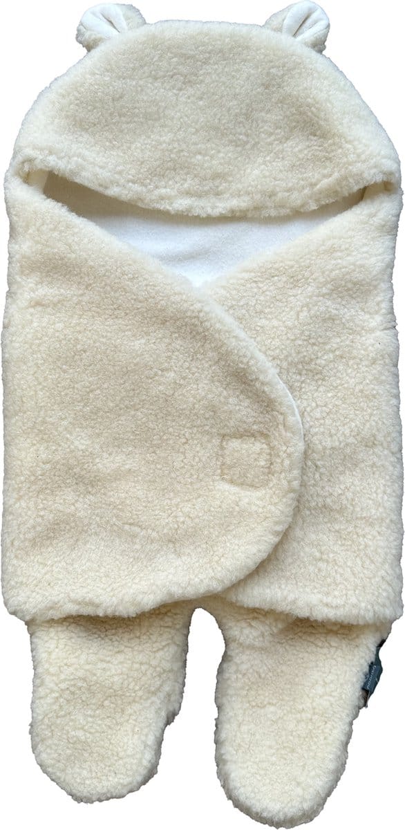 Noordiq - Baby Slaapzak Teddy Creme-Wit (100% Wol)