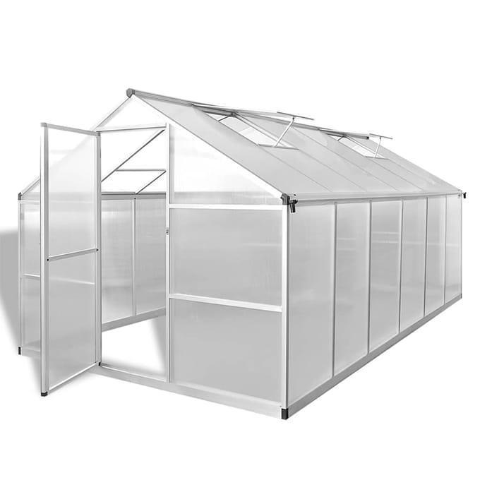 vidaXL - Tuinkas - versterkt - aluminium - met - basisframe - 9,025 - m²