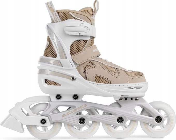 BLACKWHEELS Flex PRO - Skeelers - Inline Skates - Inlineskates Verstelbaar - Maat: 34-37 (M) - Beige / Wit