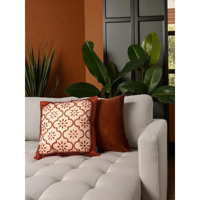 Gek op kussens! Sierkussen seventies leaves | 45 x 45 cm | katoen/polyester