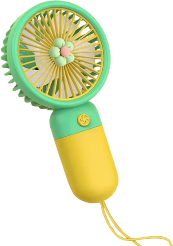 COCHO® Mini Ventilator - Draagbare Hand Ventilator - Geel - Mini Ventilator USB Oplaadbaar - Ventilator -Draadloos & Oplaadbaar