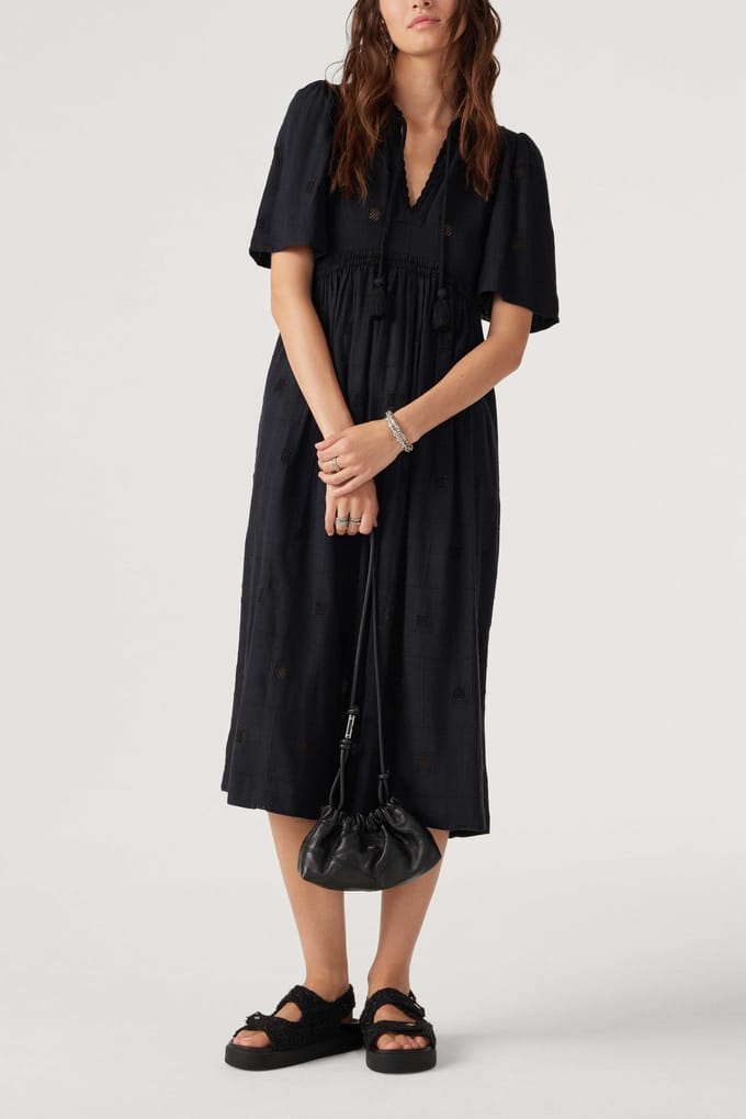 BA&SH Robe Romy Carbone Taglia: S | Abiti Midi Outlet | Donna
