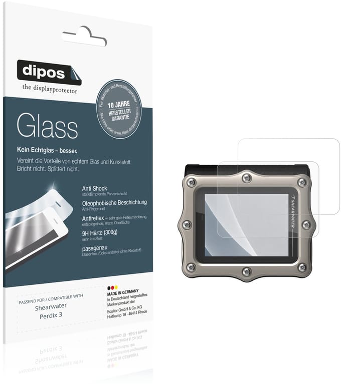 dipos – 2x Matte Pantserfolie geschikt voor Shearwater Perdix 3 | 9H Screenprotector