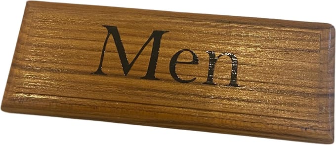 Teak naambordje 12 x 4,5cm - Men