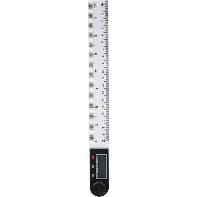 Règle d'angle numérique multifonctionnelle avec écran LCD 360° - Outil de mesure goniométrique et rapporteur électronique - 0-200 mm white