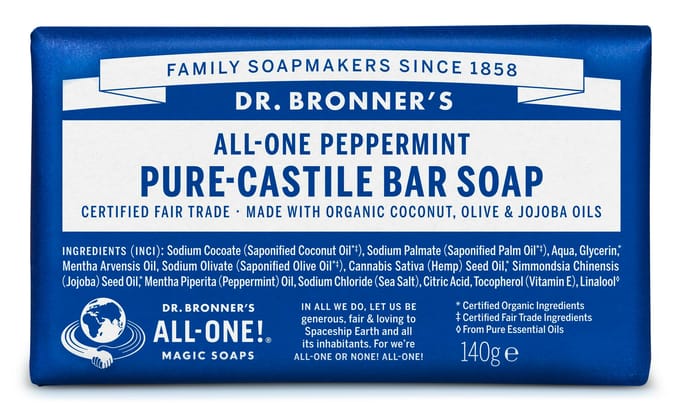 Dr. Bronner’s Dr. Bronner&rsquo;s Magic Bar Soap Peppermint 140 g