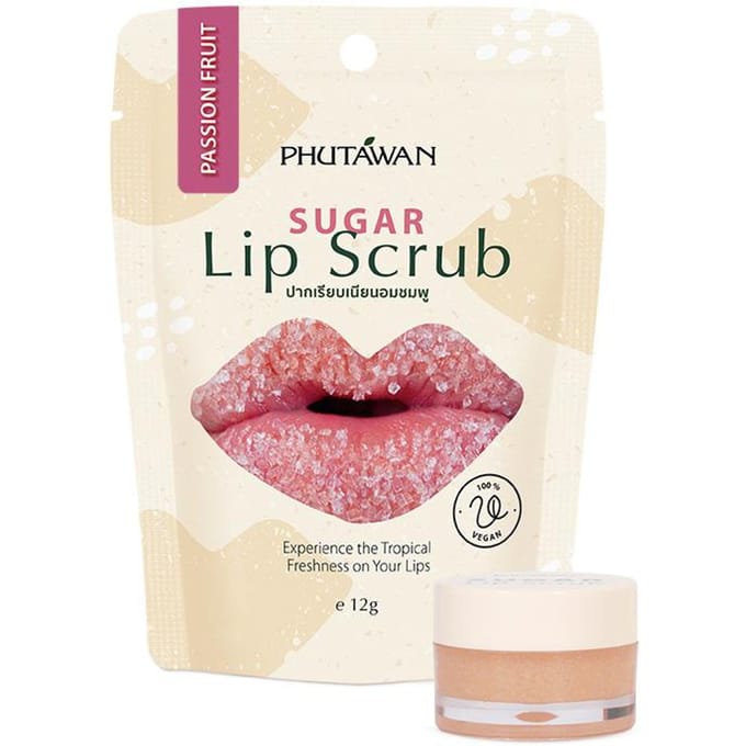 Phutawan Suiker Lip Scrub, Ervaar de Tropische Frisheid op uw Lippen, 12 g. 12 g. white