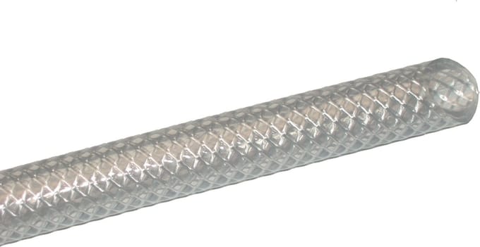9x15mm Luchtslang transparant PVC - 50mtr rol - textieldraad - professionele compressor luchtslang