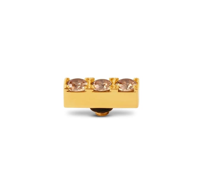 Melano Twisted Triple CZ Steentje Champagne | Goud