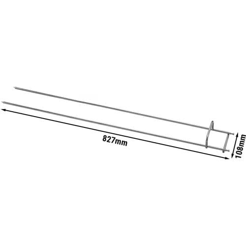 GGM Gastro Dubbele spies voor kipgrills - passend voor series EM742 & EM1484 zilver