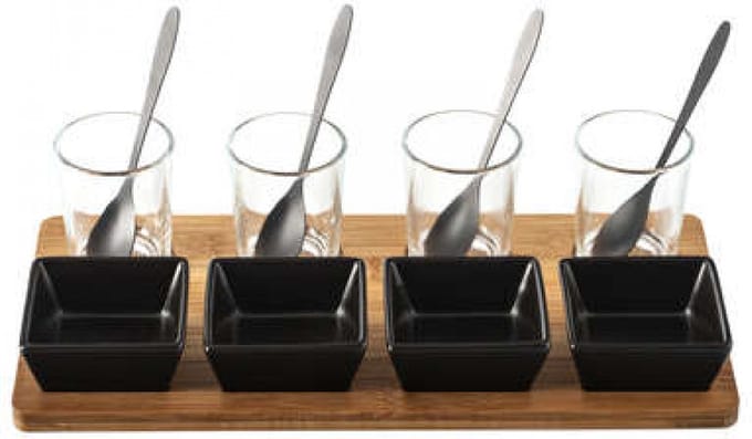 Tapasbakje met toebehoren - 13 delen - bamboe