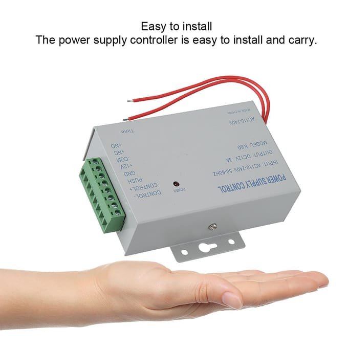Entrée AC110V-240V Sortie DC 12V 3A 30W Contrôleur d'Alimentation pour Système de Contrôle d'Accès de Porte gray