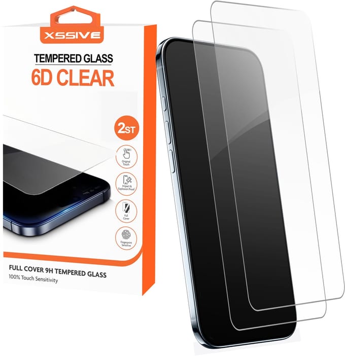Xssive 6D Clear Screenprotectors geschikt voor iPhone 17 Pro Max - Screenprotector - 9H Tempered Glass - Duo Pack