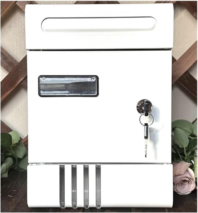 Wandbrievenbus - Brievenposthouder - Post Opslag - Waterdichte Bescherming - 20x6.5x29 cm - Wit