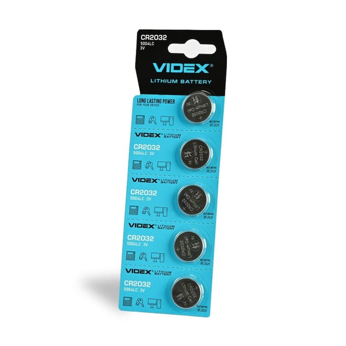 5 stuks Duurzame Krachtige Lithium Knoopcel Batterij Videx CR2032 CR2032 3V 220 mAh Set