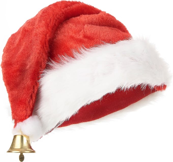 Luxueuze kerstmuts met belletje voor volwassenen - Verkleedhoofddeksel