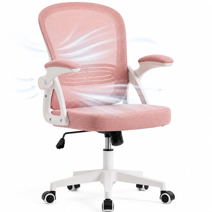Ergonomische Stoel Rose – Opklapbare Armleuningen – In Hoogte Verstelbaar – Voor Thuiswerken / Student
