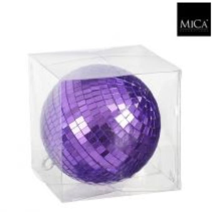 Mica Decorations Spiegelbal/Discobal paars D15cm
