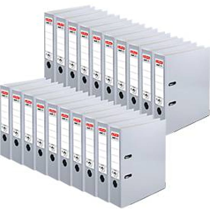 herlitz ordner maX.file protect, A4, rugbreedte 80 mm, 20 stuks, grijs