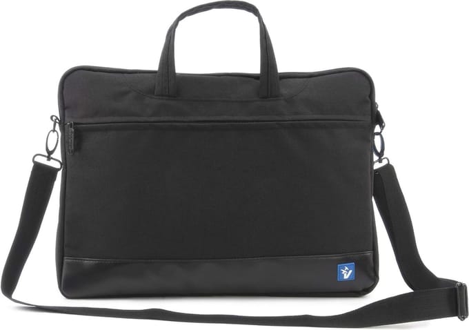 Slanke Zwarte Notebooktas 15,6 Inch met Gevoerd PC-vak en Verstelbare Schouderriem