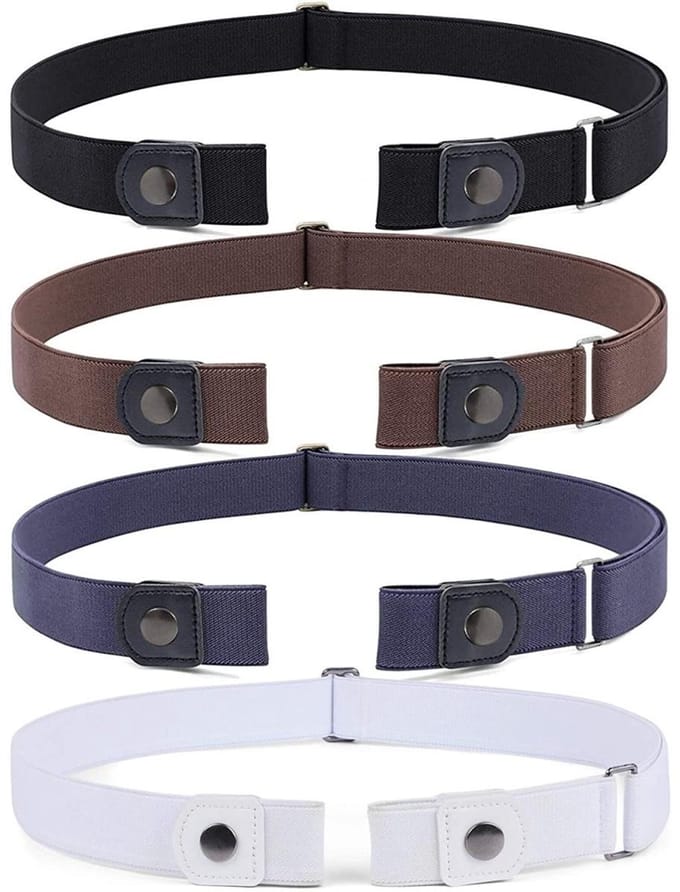 EXCITAT Riem - Verstelbare elastische taille - Zonder gesp - Unisex - Past op jeans en broeken - 4 pack