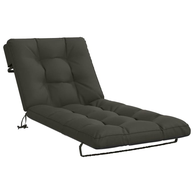 vidaXL - Ligstoel - Kussen - VIANEN - 100% - Polyester - Antraciet - 200 - x - 90 - x - 8 - cm