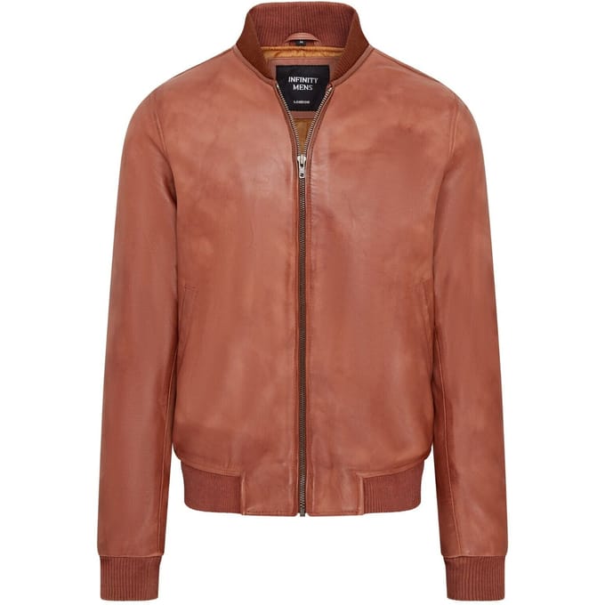 Heren zacht leer MA-1 Varsity bomberjack