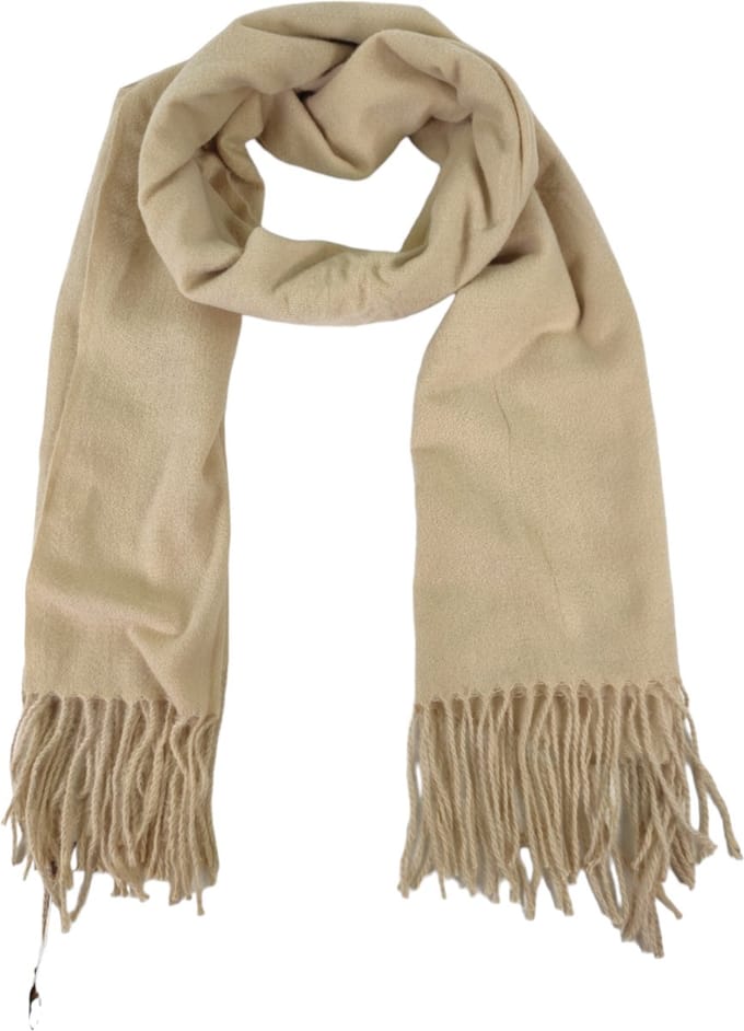 Qischa® - Unicolour wintersjaal dik - Cashmere feeling - beige