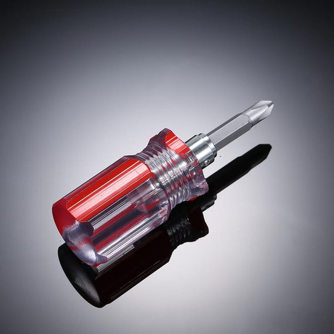 Mini tournevis manuel transparent à double usage Phillips et tournevis plats courts white