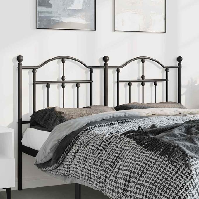 vidaXL - Vervangend - hoofdbord - 150 - cm - metaal - zwart